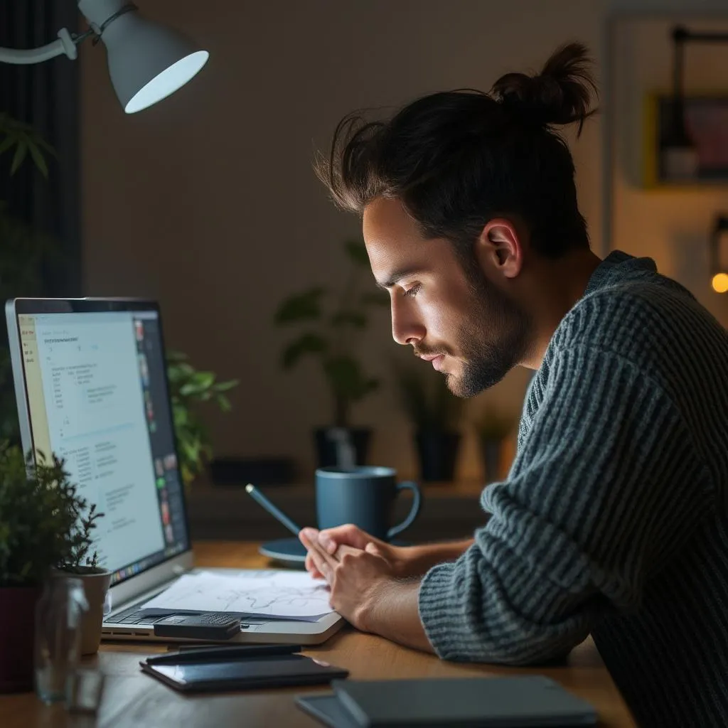Person in deep work state