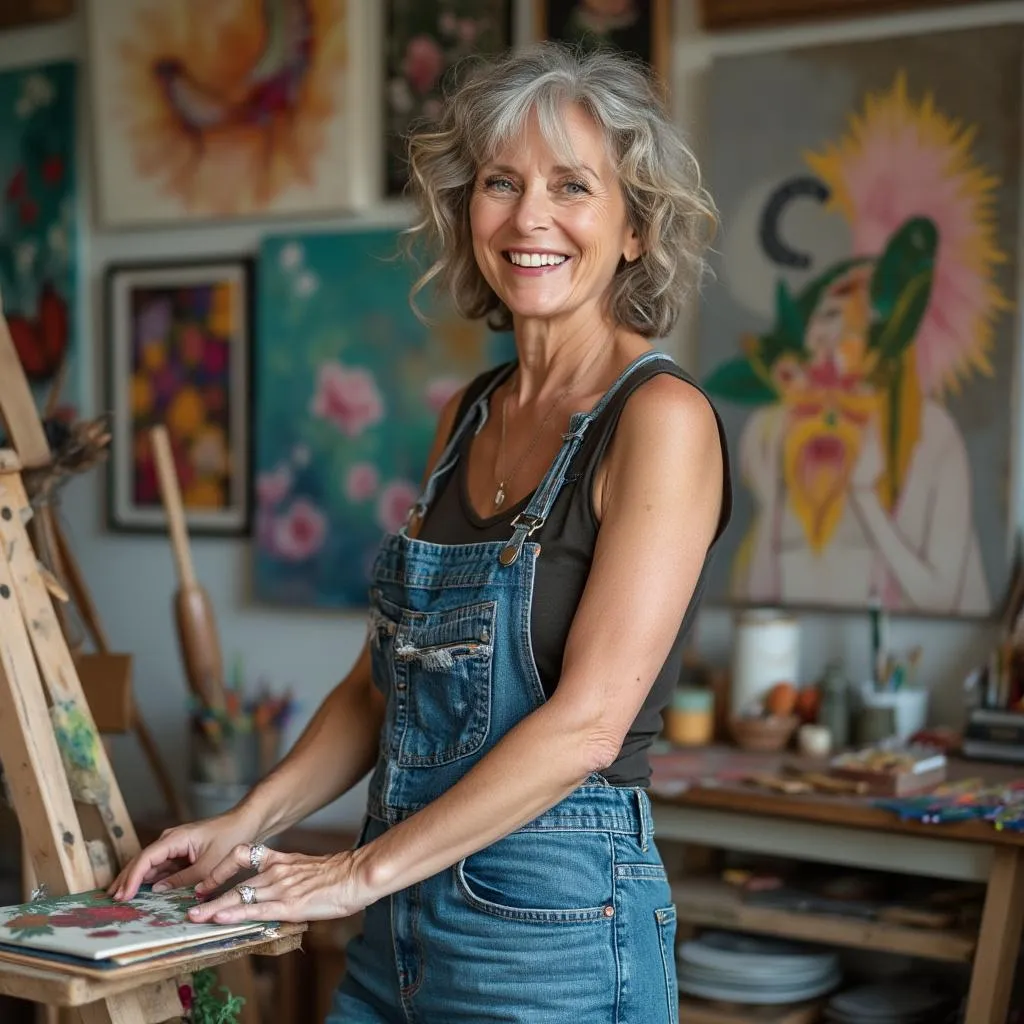 Woman pursuing new creative passion